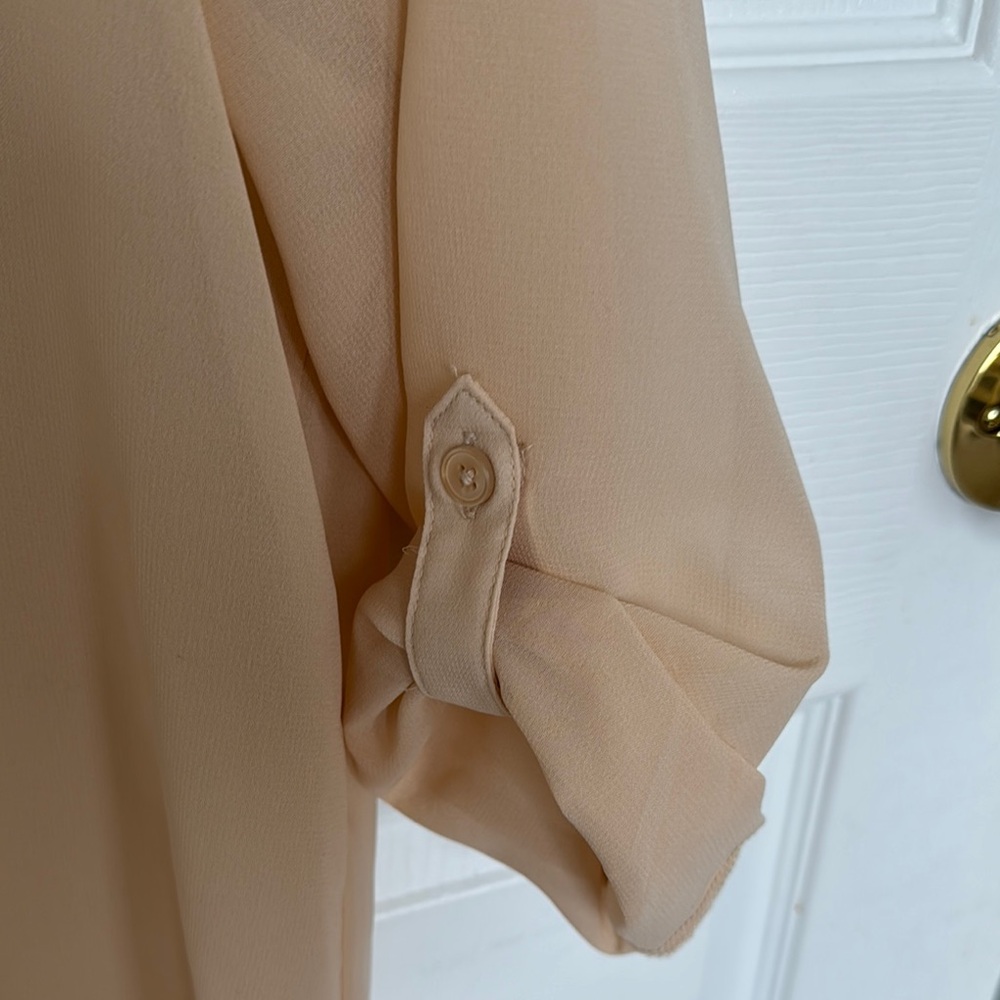 Vero Moda Tan 3/4 Sleeve Tie Front Blouse - Picture 4 of 6